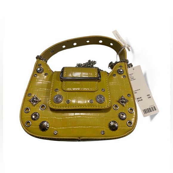 RARE Urban Outfitters Yellow Small NEW Vegan Leather Purse - Picture 2 of 12